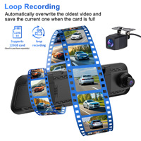 Caméra de rétroviseur latéral de voiture CPT 4K 2K IPS tactile, caméra de tableau de bord 3 canaux, enregistreur infrarouge Fisheye, capteur G, WiFi, étanche