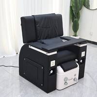 Fauteuil de pédicure électrique de luxe réglable, équipement de salon de massage des pieds sans plomberie avec bol en verre portable