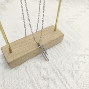 316 L Acero inoxidable Fiel Luz Tres Cruz Collar <span class=keywords><strong>Esperanza</strong></span> en Cristo Tres Cruz Joyería Delicado Collar diseñado - Product Image 5