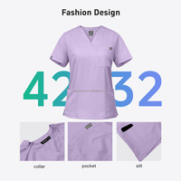 Uniformes hospitaliers de style unisexe avec logo personnalisé gommages pour infirmier uniforme de salon à manches courtes pour dames gommages de beauté en gros