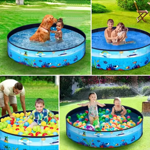Pliable Chien <span class=keywords><strong>Piscine</strong></span> Portable Pet Baignoire Grande Intérieur Extérieur Pliable Baignoire pour Chiens et Chats - Product Image 4