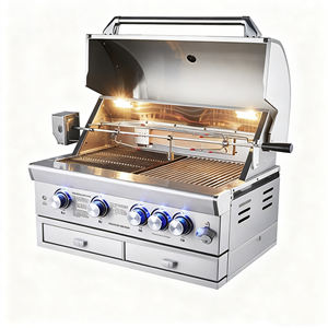 304 Stainless Steel Built-in Premium Luxurious Modern <strong>BBQ</strong> Grill <strong>Dual</strong> <strong>Fuel</strong> 4 Burners Electronic Ignition Flame Safety Device - Product Image 1