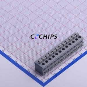 KF211R-5.0-12P Spring Terminal Block Bent Lead Through Hole,P=5mm Connector 5mm 12P 12 15A - Product Image 1