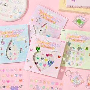 Pegatina de pegamento plateado con láser Yu Xian para mascotas, diseño tridimensional en forma de corazón, estrellas grabadas con luz concentrada - Product Image 2
