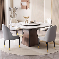 Table à manger moderne de luxe avec plateau en marbre, ensemble de 4 à 6 chaises, meubles de salle à manger, table et chaises pliantes pour salle à manger