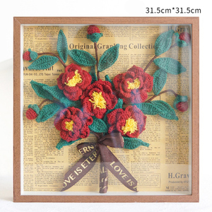 Bouquet Artificiale di Girasoli in Lana Lavorato a Mano, Cornice Fotografica Decorativa, Ornamento <span class=keywords><strong>da</strong></span> Appendere, Regalo per la Festa degli Insegnanti - Product Image 4
