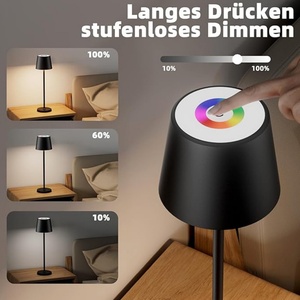 Lampe LED tactile simple à dégradé de couleurs, lampe de bar, lampe de restaurant, lampe de hôtel, lampe sans fil rechargeable en métal et fer, vente en gros - Product Image 2