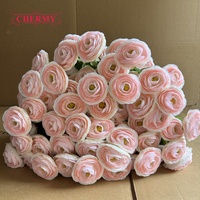 DC014 Harga Pabrik Dalian Chermy 11 Warna 70cm Bunga Ranunculus Sutra Buatan untuk Dekorasi Rumah dan Pernikahan