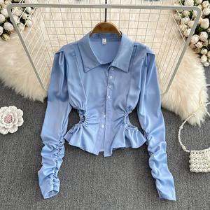 All'ingrosso di alta qualità alla moda elegante camicetta <span class=keywords><strong>a</strong></span> <span class=keywords><strong>manica</strong></span> <span class=keywords><strong>lunga</strong></span> Crop Top vendita calda <span class=keywords><strong>vestiti</strong></span> da donna - Product Image 1