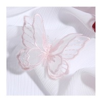 Vente en gros de patchs brodés en organza à double couche, mignons, 3D, 5 cm, en forme de papillon, pour vêtements d'enfants