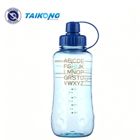 Bouteille d'eau en plastique portable, sans BPA, réutilisable, étanche, avec couvercle rabattable, pour usage extérieur, vente en gros