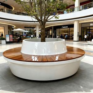 Chaise d'attente de jardin esthétique de style mid-century B001, mobilier en FRP durable, jardinière, places commerciales, école, extérieur - Product Image 2