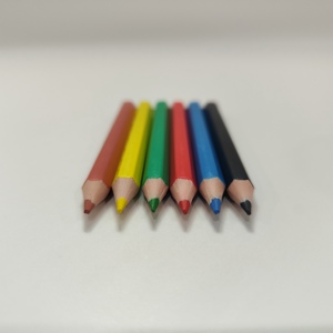 Juego de 6 Lápices de Colores Hexagonales de Plástico de Media Talla, Patrones Aleatorios, Empaque para Niños y Niñas, Diseño de Casa, Animales, Girasol, Estrella de Mar, Hierba - Product Image 4