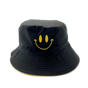 High quality low moq 1 pc Customized Logo Sublimated Bucket Hat Demin Bucket Hat Reversible Comfortable Bucket Hat