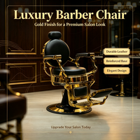 Fauteuil de Barbier Hydraulique Vintage Inclinable en Cuir PU Noir avec Repose-Pieds Chromé, Chaise de Salon Robuste Pivotante – Vente en Gros