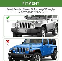 Élargisseurs d'ailes avant avec feux pour Wrangler JK 2007-2017, 2 pièces, non peints
