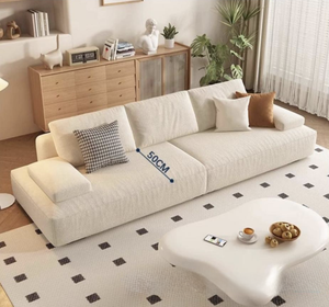 Canapé de style français rétro en tissu/cuir crème, canapé de salon, <span class=keywords><strong>causeuse</strong></span> pour petit espace, appartement, hall d'hôtel - Product Image 3