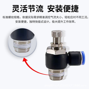 Válvula de control neumática SL6 01 con puerto M5 de 1/4 pulgada para conector de tubería de aire - Product Image 4