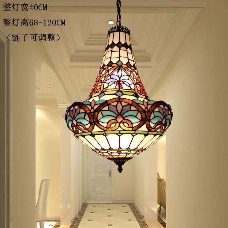 Lámpara de araña barroca de 40 cm con forma de corazón de melocotón, 5 portalámparas.