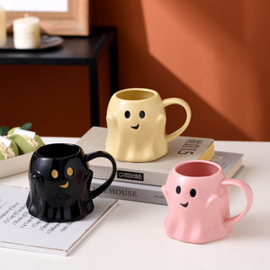 Tazas de café de cerámica divertidas de <span class=keywords><strong>Halloween</strong></span> 3D creativas nuevas al por mayor <span class=keywords><strong>taza</strong></span> de té de porcelana pintada a mano personalizada con forma de elfo personalizada - Product Image 1