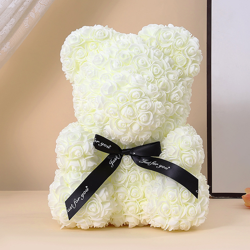 Milk white rose bear
