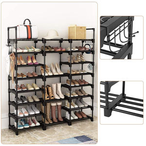 Portaoggetti <span class=keywords><strong>fai</strong></span> <span class=keywords><strong>da</strong></span> <span class=keywords><strong>te</strong></span> 3 aste 9 strati combinazione porta a inserzione diagonale cappello antipolvere per soggiorno camera <span class=keywords><strong>da</strong></span> letto scarpiera - Product Image 4