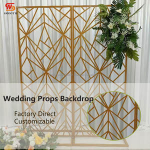 Eventos suaves decoración de escenario geométrico oro telón de fondo soporte para fiesta al aire libre soporte boda telón de fondo - Product Image 2