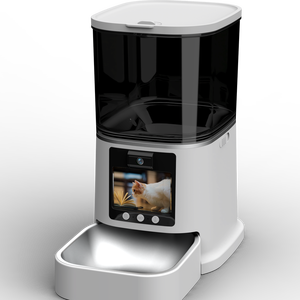 Sıcak Satış Paslanmaz Çelik Şarj Edilebilir Taşınabilir Otomatik Akıllı Evcil Hayvan Besleyici, Kediler ve Köpekler için Kamera İzleme Özellikli - Product Image 1