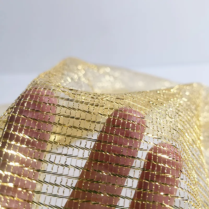 Metallic Gold Mesh für Hochzeits dekoration und Geschenk verpackung Weihnachten Metallic Mesh Sparkle Party Stoff