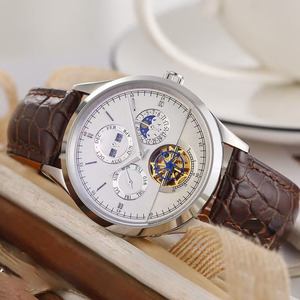 นาฬิกาข้อมือผู้ชายระบบกลไกคุณภาพสูง ระดับหรู ขายดี พร้อมกระจกแซฟไฟร์ ปฏิทินถาวร แสดงวันที่และข้างขึ้นข้างแรม - Product Image 3