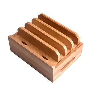 Hot Sales Wooden Storage Box Mobile Phone Holder Tablet Computer Multi-function Charging