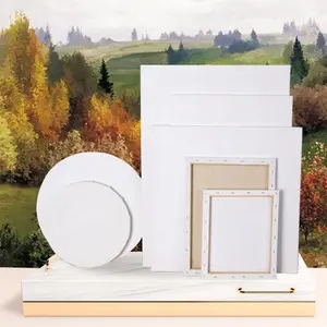 round shape hand painted blank canvas frame acrylic paint drawingboard painting frame