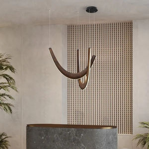 Lustre abat-jour en bois éclairage îlot de cuisine lampes suspendues en bois nordiques pour salle à manger - Product Image 3