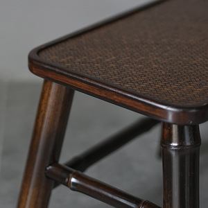 Tabouret en bambou violet, repose-pieds en bois fait à la main, table à thé, meubles de salon, utilisation pour adultes - Product Image 4