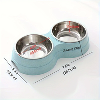Double bols antidérapants en acier inoxydable pour chiens et chats, faciles à nettoyer, parfaits pour la nourriture et l'eau.