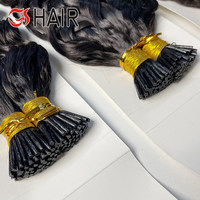 GS-Extension de cheveux humains, vente en gros, cheveux humains vierges bruts, Itip, Extension de cheveux humains indiens crépus droits bouclés à la kératine I K