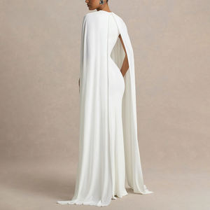 ZYHT 75156 <span class=keywords><strong>ชุด</strong></span>เดรสยาวมุสลิมแบบเรียบง่ายสำหรับผู้หญิง สีขาว ตกแต่งผ้าคลุมไหล่  สามารถปรับแต่งได้ตามต้องการจากผู้ผลิต - Product Image 2