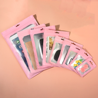 Sachet refermable transparent en PE avec fermeture éclair et option de logo personnalisé, emballage de qualité alimentaire pour faux cils et accessoires de nail art