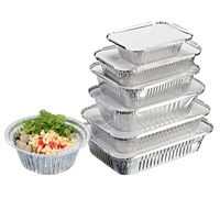 Vente chaude Récipient rectangulaire en aluminium de 1000ml adapté au barbecue, à la cuisson et au stockage des aliments