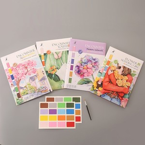 Libro de Colorear Creativo Multicolor con Acuarelas, Bloc de Dibujo para Aliviar el Estrés, Cuaderno de Bocetos, Regalo con Temática de Dibujos Animados para Pintar - Product Image 2