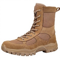 Bottes tactiques marron pour l'entraînement, le camping, la pêche, la chasse, la randonnée, respirantes, imperméables, chaudes, en cuir véritable Oxford