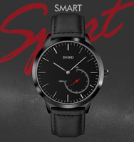 SKMEI-montre-bracelet à Quartz, accessoire connecté en cuir, Collection 1510