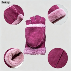 <span class=keywords><strong>Gants</strong></span> en cuir double face en peau de mouton de Mongolie pour le voyage et les activités de plein air - Product Image 3