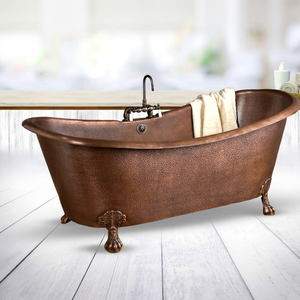 Bañera Ovalada de Cobre Europeo, Bañera de Hidromasaje Independiente, Bañera de Lujo con Patas de Estilo Vintage - Product Image 1