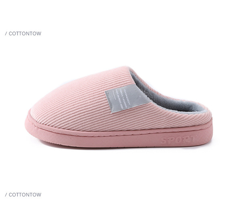 Home Thick Soled Cotton Slippers Men and Women Winter Indoor Warm Slippers