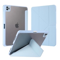 Étui transparent pour tablette Apple iPad Pro 11 2025 M5 2024 M4 Air 11 M3 pouces, housse en cuir PU avec support et porte-stylet