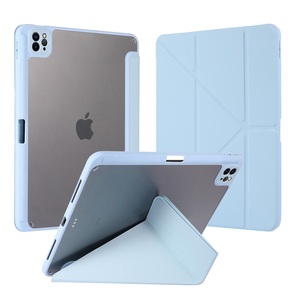 Ốp lưng máy tính bảng trong suốt cho <span class=keywords><strong>Apple</strong></span> <span class=keywords><strong>iPad</strong></span> Pro 11 2025 M5 2024 M4 <span class=keywords><strong>Air</strong></span> 11 M3 inch, chất liệu da <span class=keywords><strong>PU</strong></span>, có giá đỡ và khe đựng bút - Product Image 2