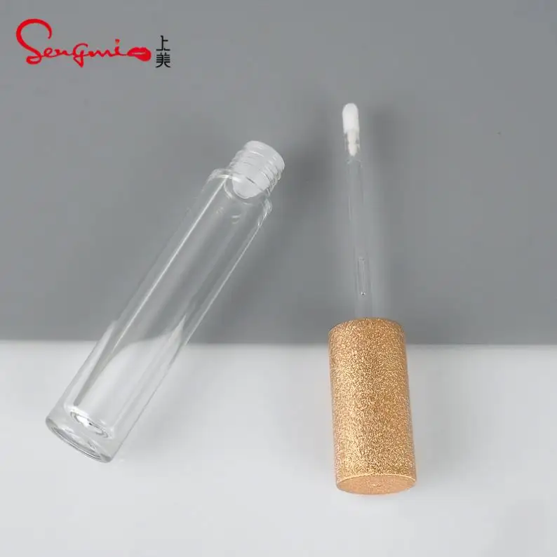 Hot Sale Private Label Eco Friendly Empty Gold Top Lip Gloss Tubes Luxury Liptint Bottle 5ml with Applicator