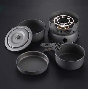 GSD户外野营炊具套装紧凑型超轻徒步炊具酒精旅行锅炉 - Product Image 1