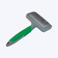 Brosse de toilettage pour chats avec manche ergonomique violet écologique en acier inoxydable et plastique et tête rectangulaire noire